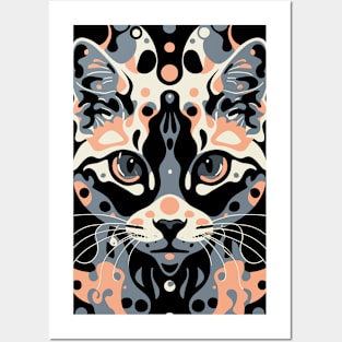 Cute Cat Illusion Design, Funny Cat Lover Gift Idea Posters and Art